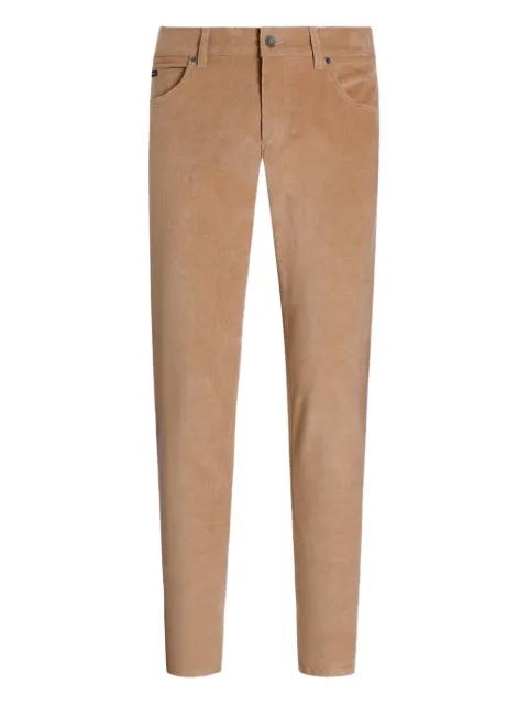 Dolce & Gabbana corduroy logo-plaque trousers