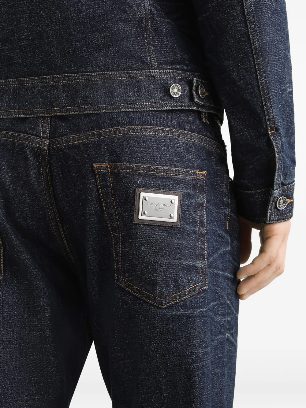 Dolce & Gabbana Jeans met logoplakkaat Blauw