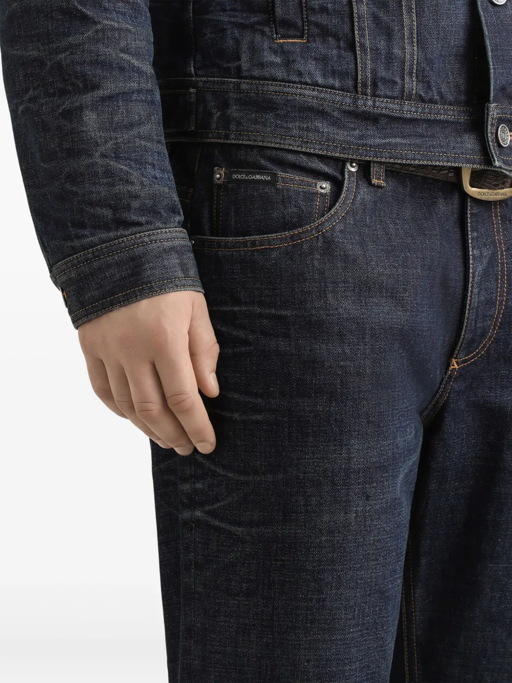 Dolce & Gabbana Jeans met logoplakkaat Blauw