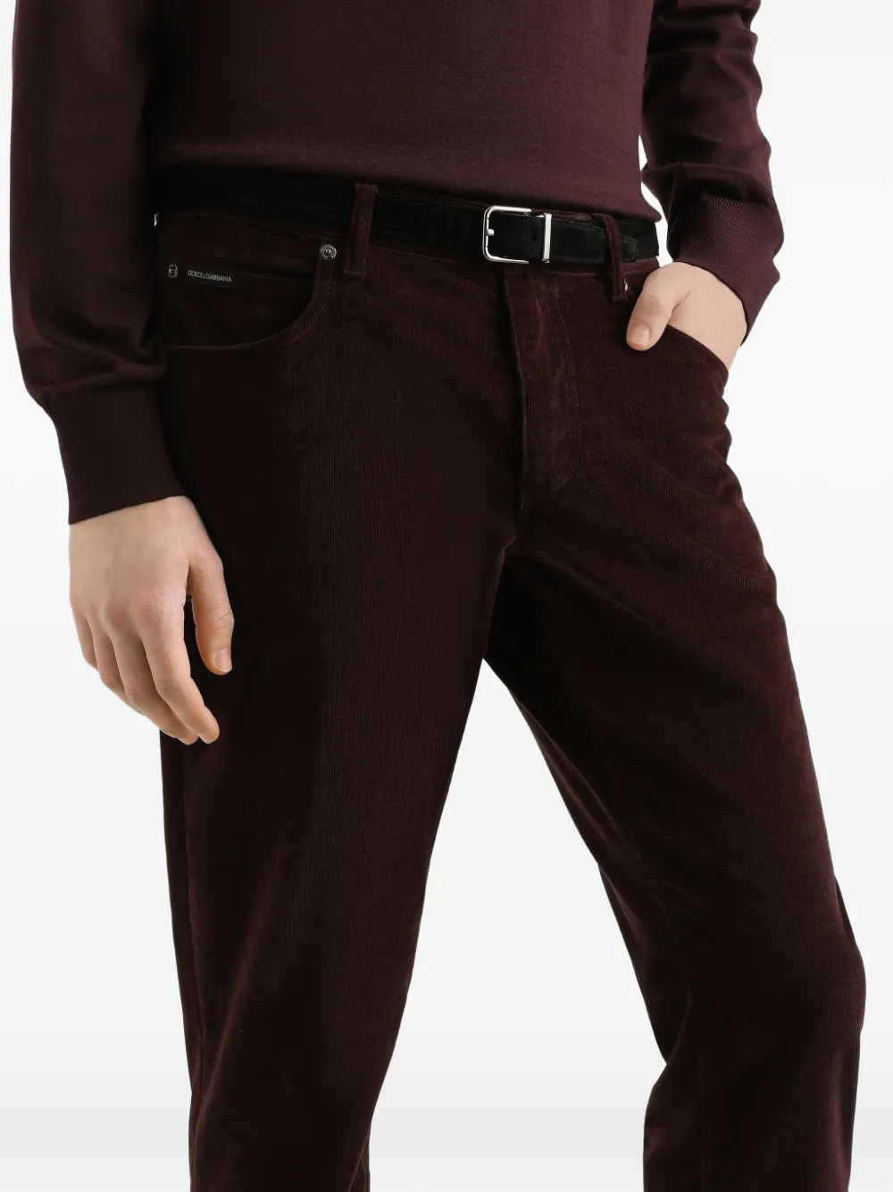 Dolce & Gabbana Fluwelen broek Bruin
