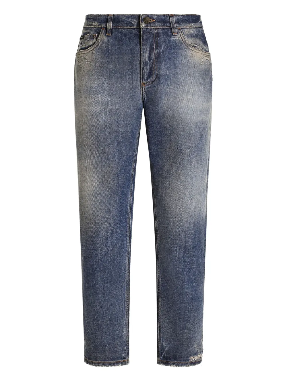 Dolce & Gabbana Jeans met vervaagd effect en logoplakkaat Blauw