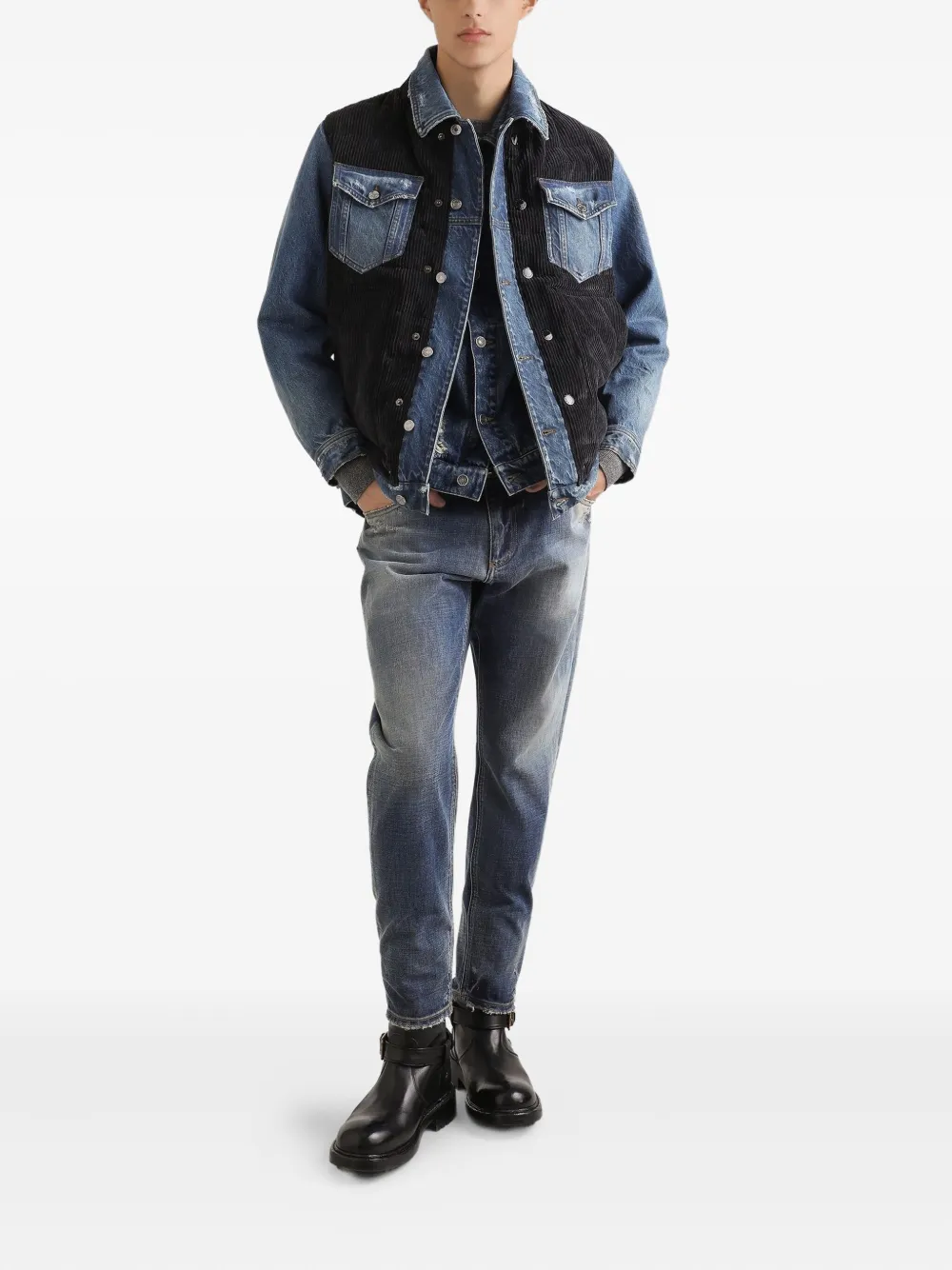 Dolce & Gabbana Jeans met vervaagd effect en logoplakkaat - Blauw