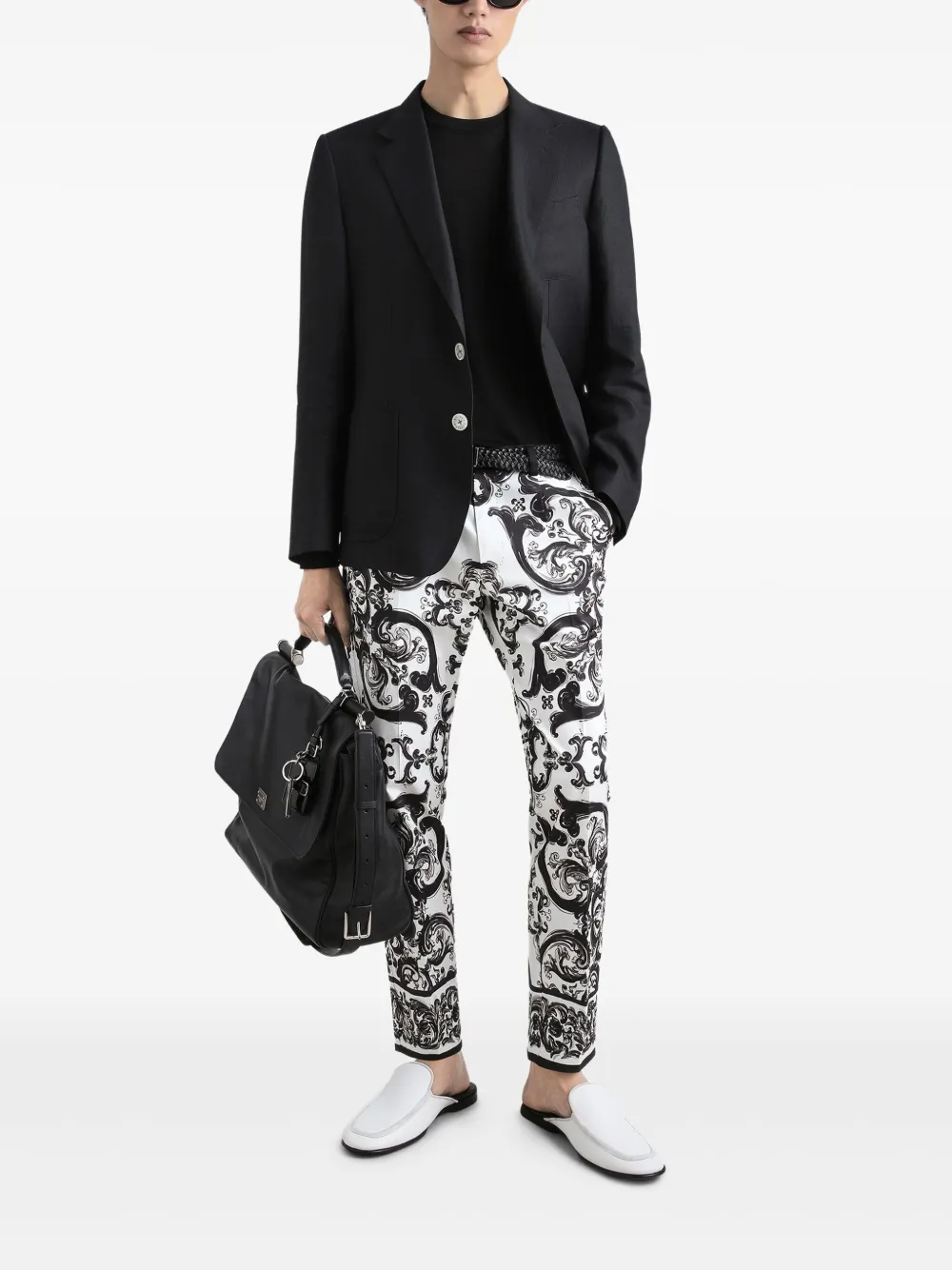 Dolce & Gabbana Broek met Maiolica-print - Wit