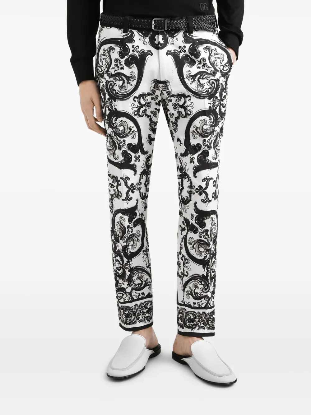 Dolce & Gabbana Broek met Maiolica-print Wit