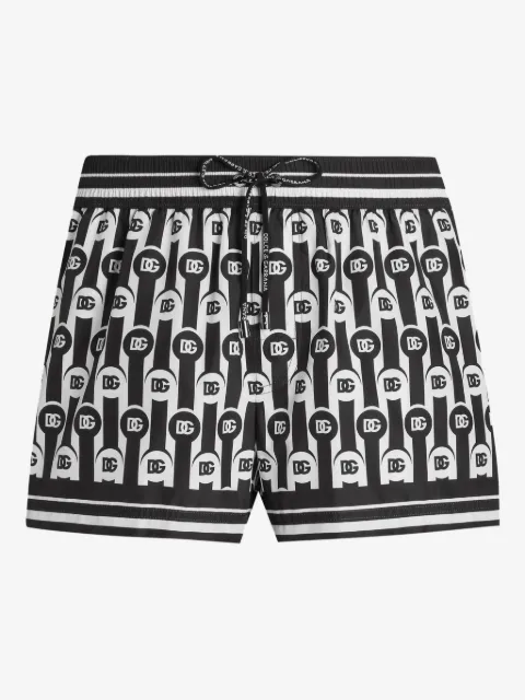 Dolce & Gabbana logo-pattern swim shorts