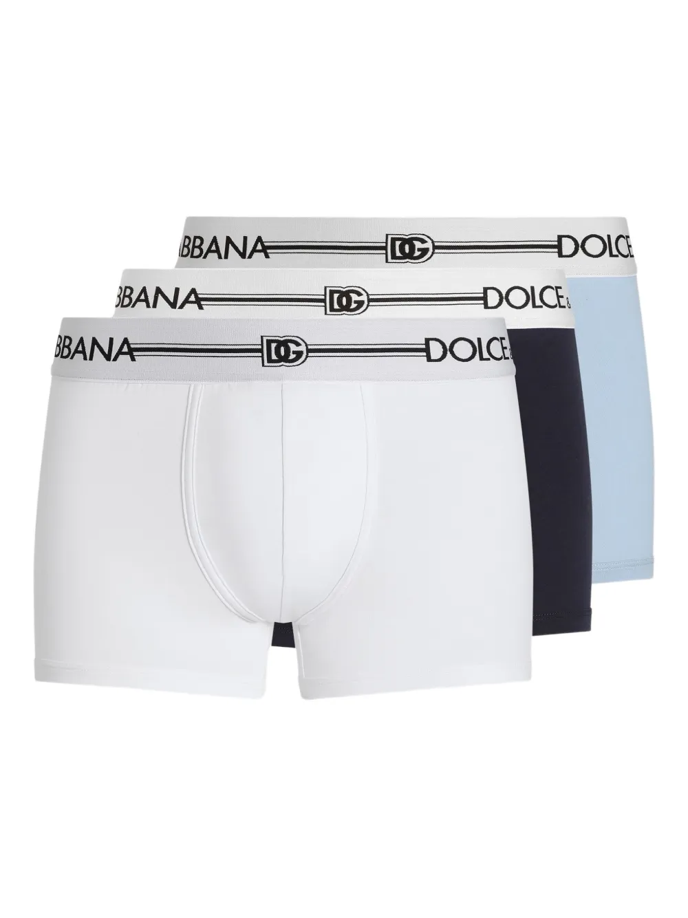 Dolce & Gabbana Drie boxershorts met logoband Wit