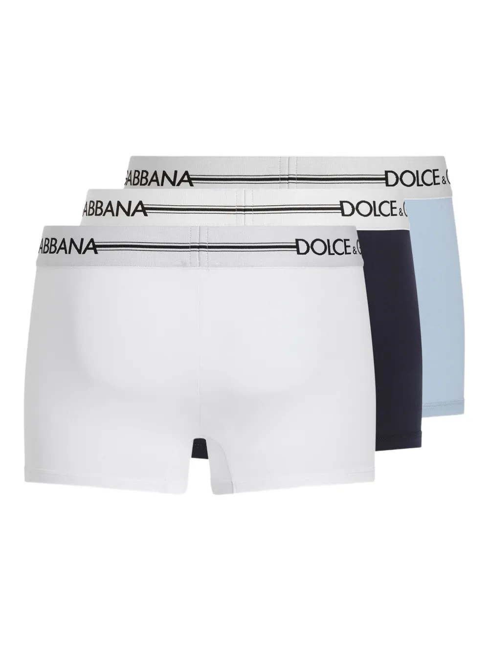 Dolce & Gabbana Drie boxershorts met logoband Wit