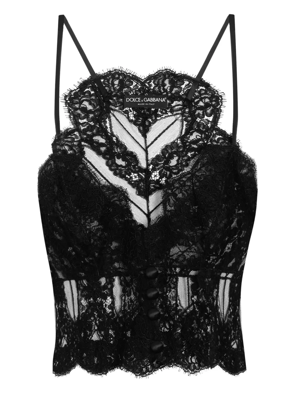 Dolce & Gabbana Lace-trimmed Bralette In Black