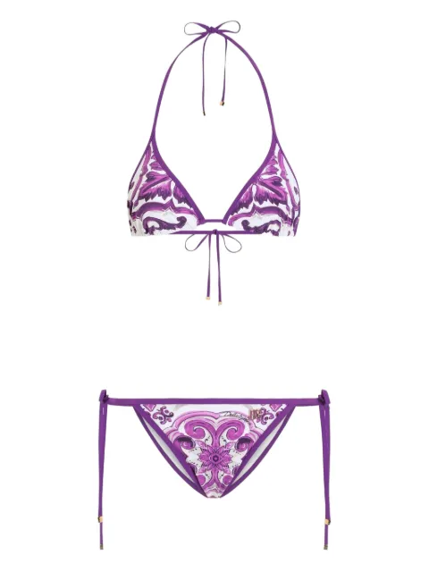 Dolce & Gabbana Bikini con stampa maioliche