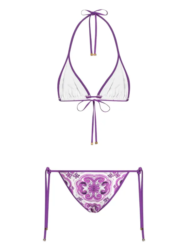 【関税＆送料込み】Dolce & Gabbana 'Maiolica' Print Bikini Majolica-print bikini in Multicolor for Girls