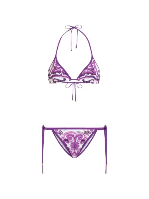 Dolce & Gabbana DG logo-plaque Swimsuit | Purple | FARFETCH