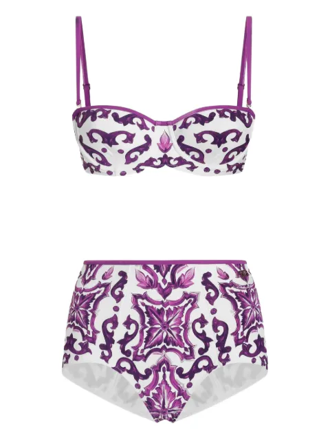 Dolce & Gabbana Maiolica-print bikini set