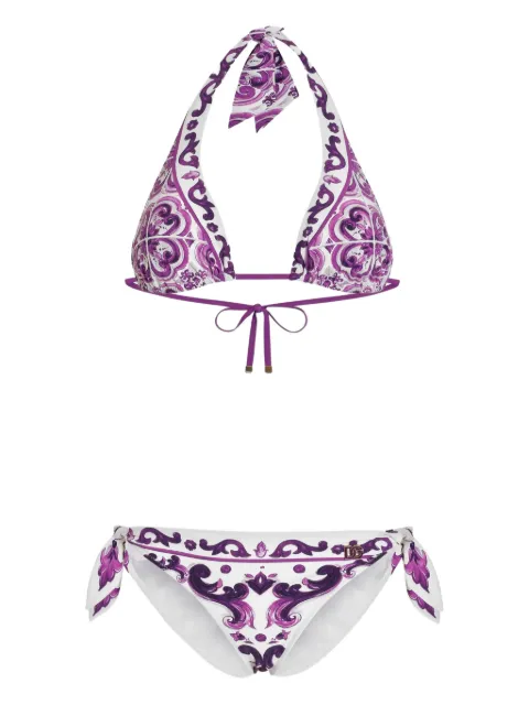 Dolce & Gabbana Maiolica-print bikini set