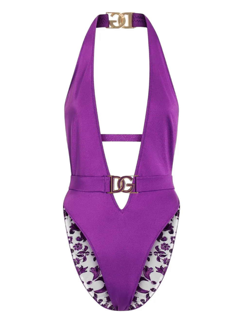 Dolce & Gabbana Badpak met DG-logoplakkaat Paars