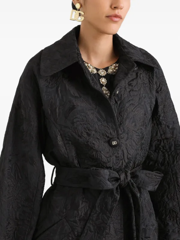fur embroidery trench short ブラック Short trench coat with belt - Women's fashion | Stradivarius
