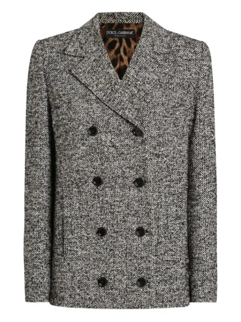 Dolce & Gabbana chamarra de tweed con doble botonadura