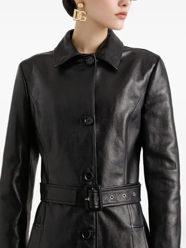 Dolce & Gabbana Leather Coat | Black | FARFETCH