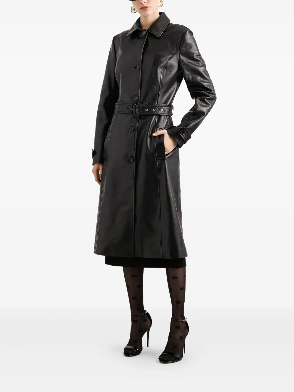 Dolce & Gabbana leather coat | Single Breasted Coats | Image 2