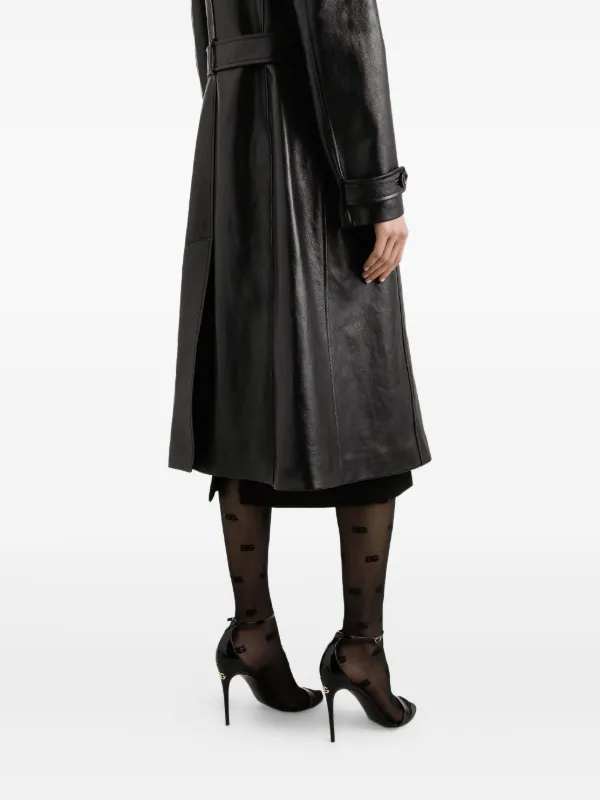 Dolce & Gabbana Leather Coat | Black | FARFETCH