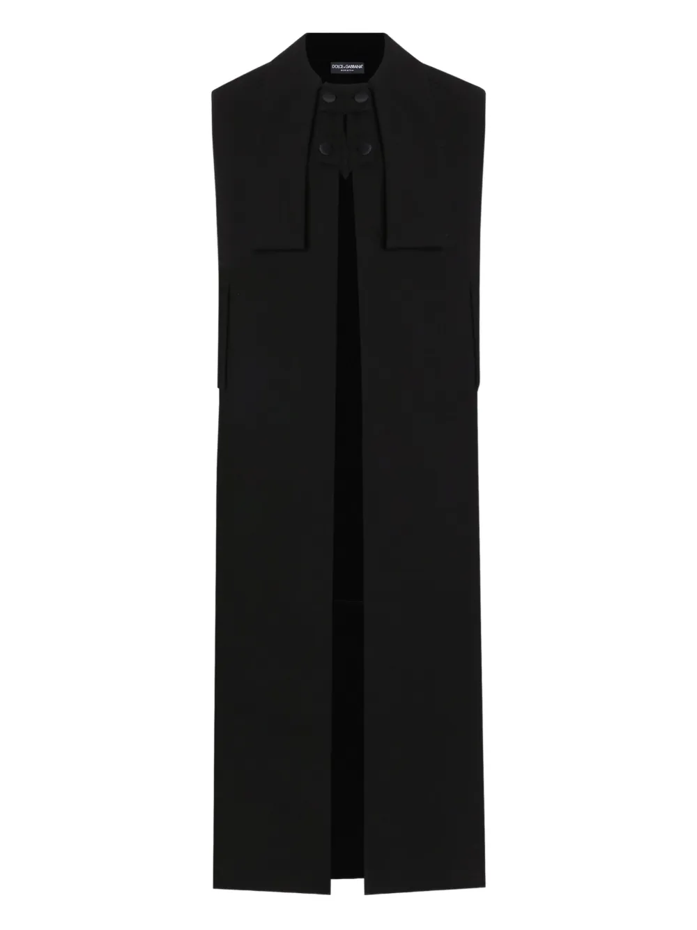 Dolce & Gabbana Crepe Coat In Black