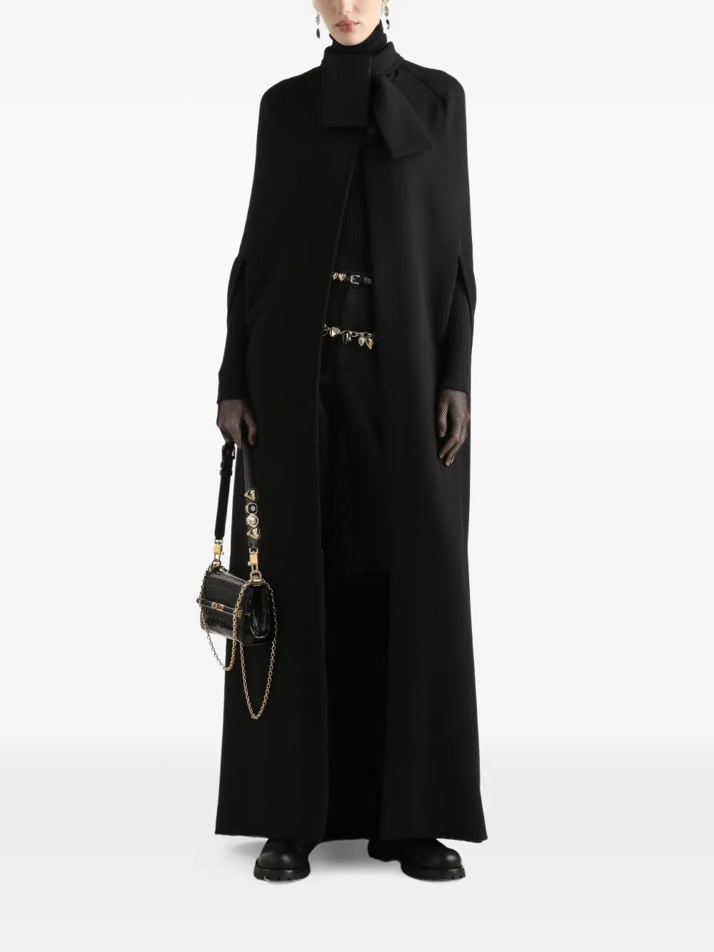 Dolce & Gabbana Crepe Coat In Black