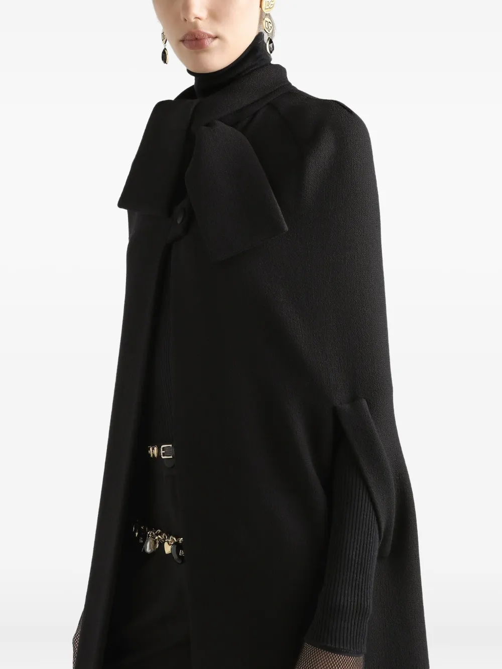 Dolce & Gabbana Crepe Coat In Black