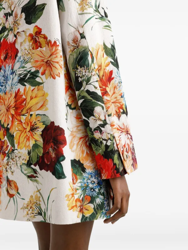 Dolce & Gabbana floral-print Coat | White | FARFETCH