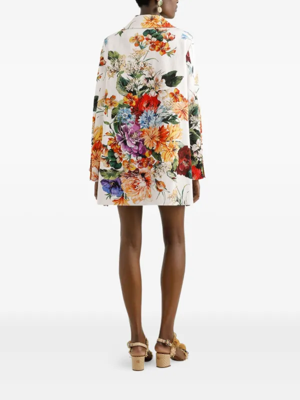 Dolce & Gabbana floral-print Coat | White | FARFETCH JO