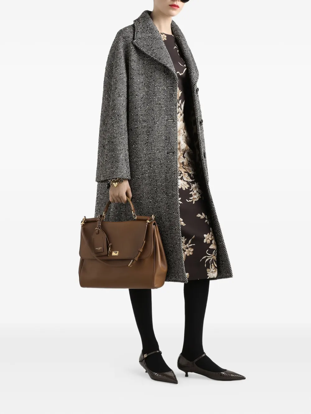 Dolce & Gabbana Jas met visgraatpatroon Grijs