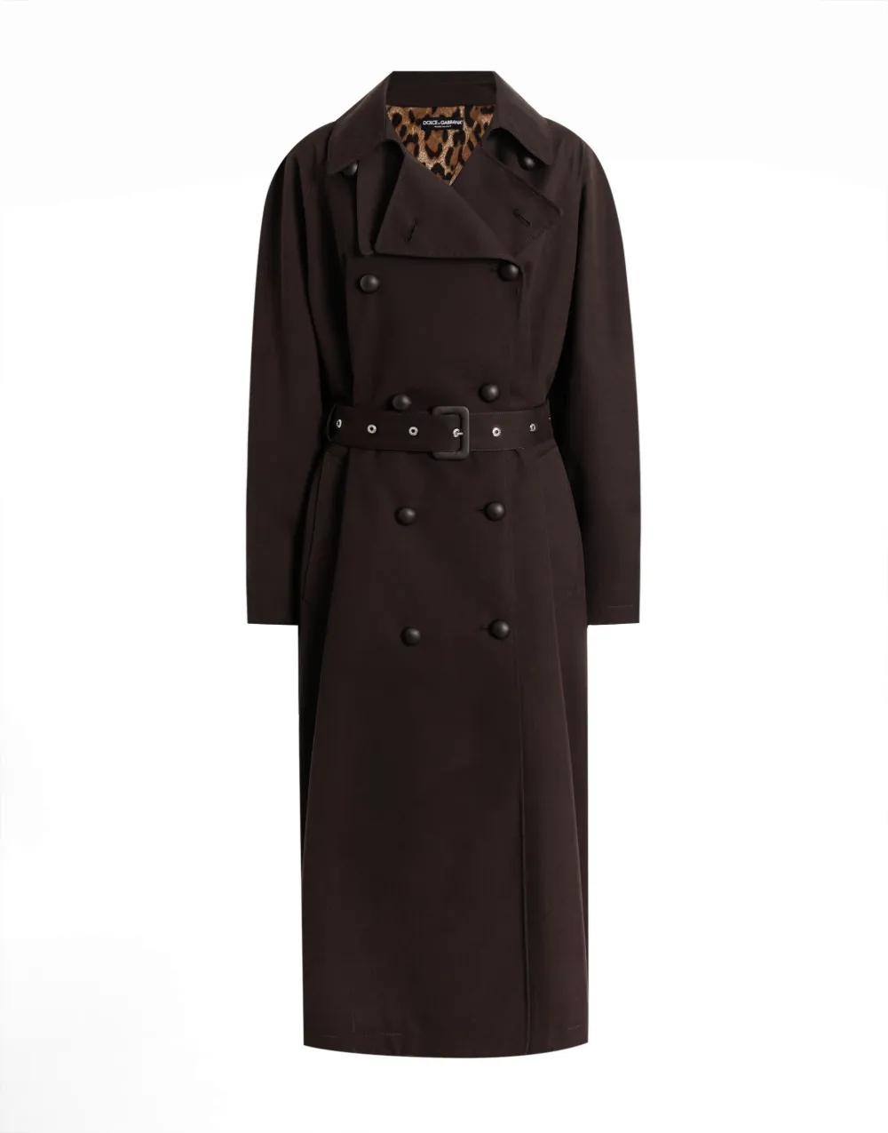 Dolce & Gabbana Jas met ceintuur en dubbele rij knopen Bruin