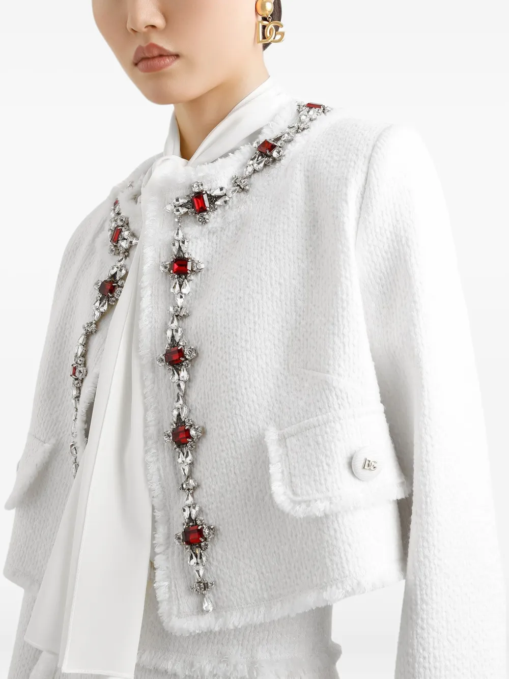 Dolce & Gabbana Verfraaid jack Wit