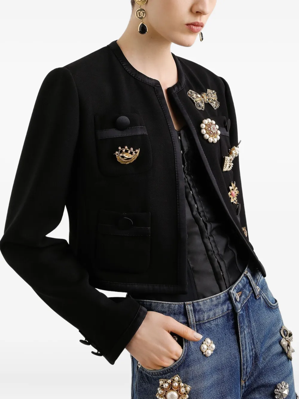Dolce & Gabbana Cropped jack Zwart