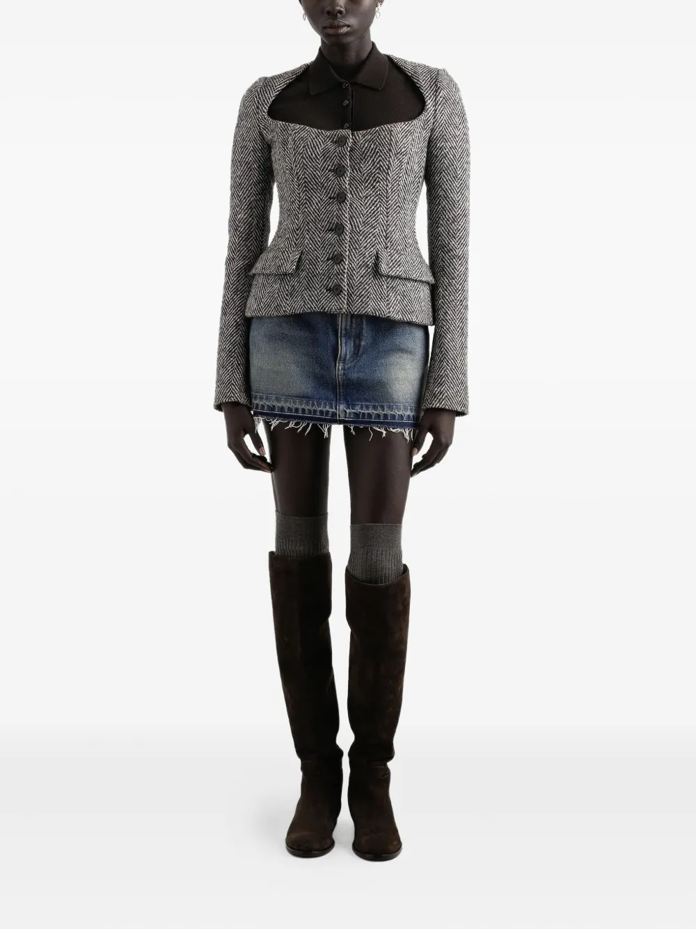 Dolce & Gabbana herringbone-pattern jacket | Fitted Jackets | Image 2
