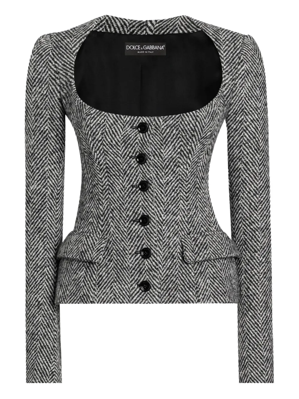 Dolce & Gabbana herringbone-pattern jacket | Grey | Image 1