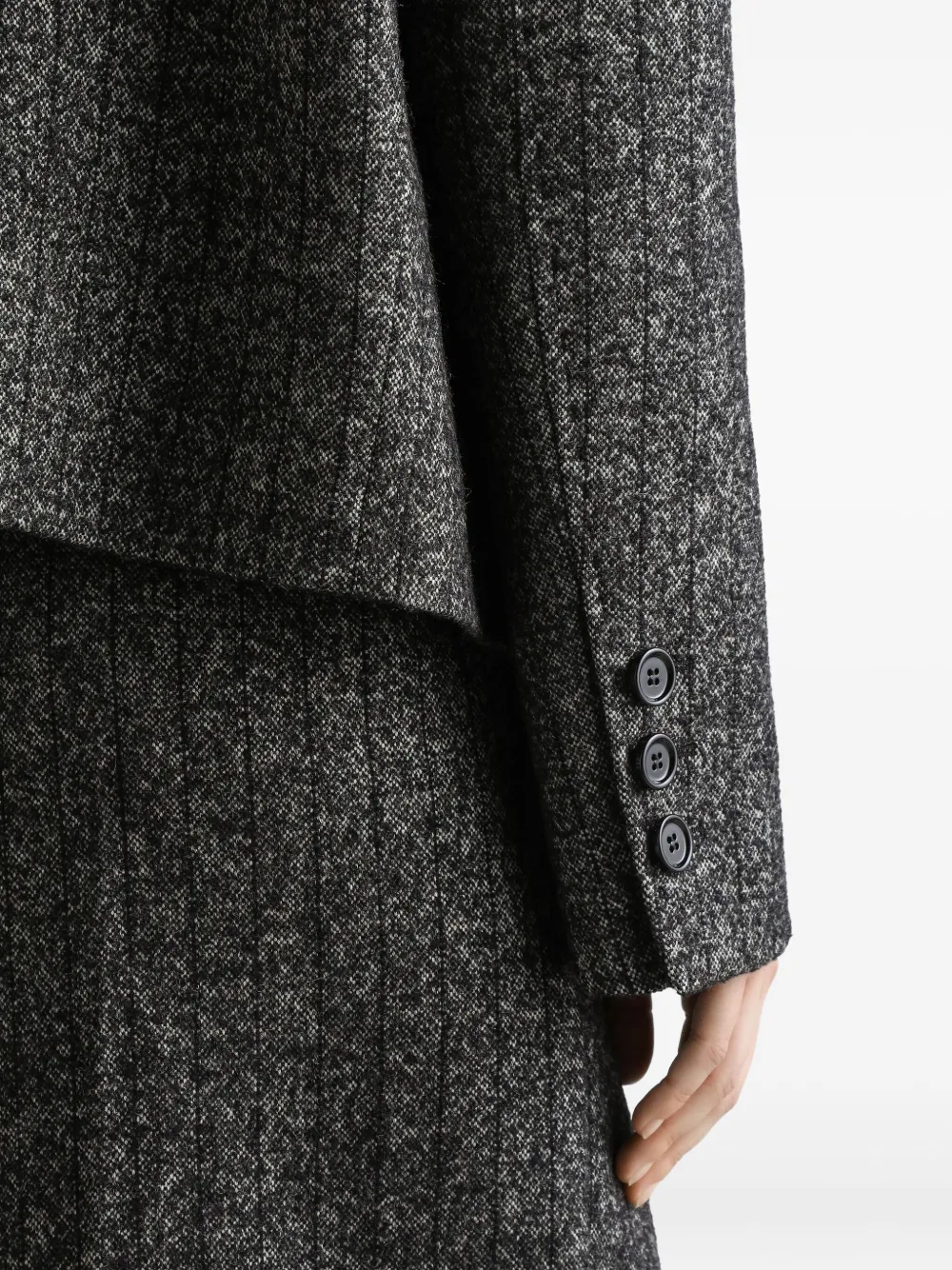 Dolce & Gabbana Pinstriped Wool-blend Double-breasted Jacket In Gray