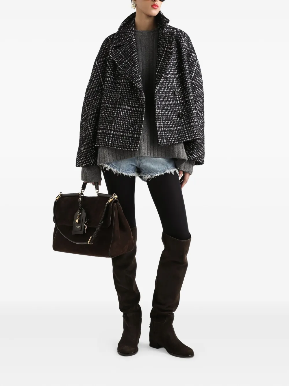 Dolce & Gabbana Geruite jack Grijs
