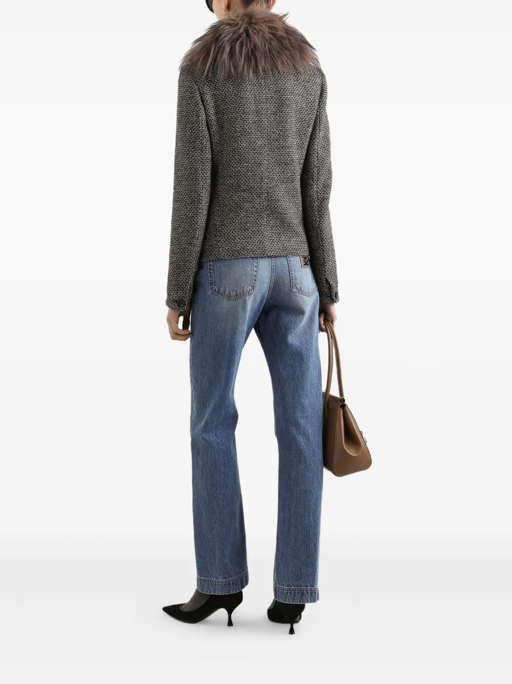 Dolce & Gabbana Faux Fur-collar Jacket In Multi