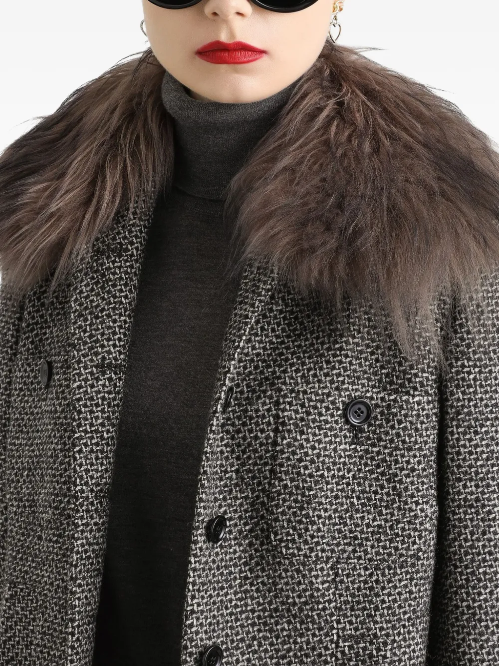 Dolce & Gabbana Faux Fur-collar Jacket In Multi