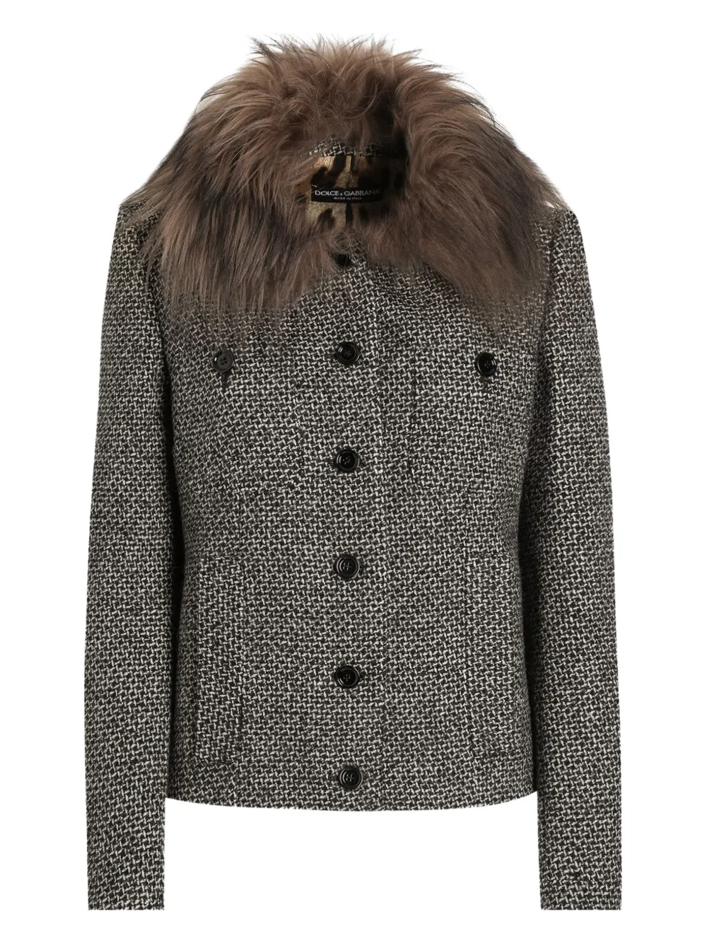 Dolce & Gabbana Faux Fur-collar Jacket In Multi