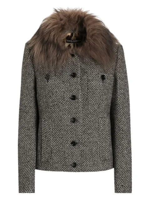 Dolce & Gabbana faux fur-collar jacket