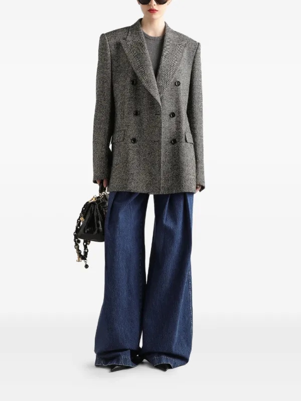 Dolce & Gabbana ヘリンボーン ダブルジャケット | グレー
