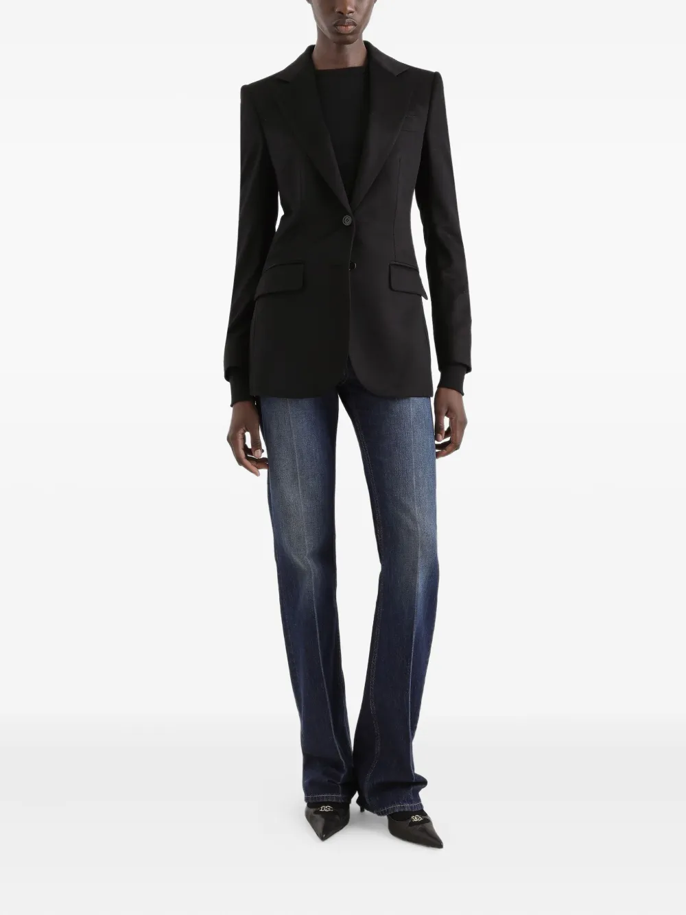 Dolce & Gabbana Cashmere And Silk Single-breasted Jacket In Black