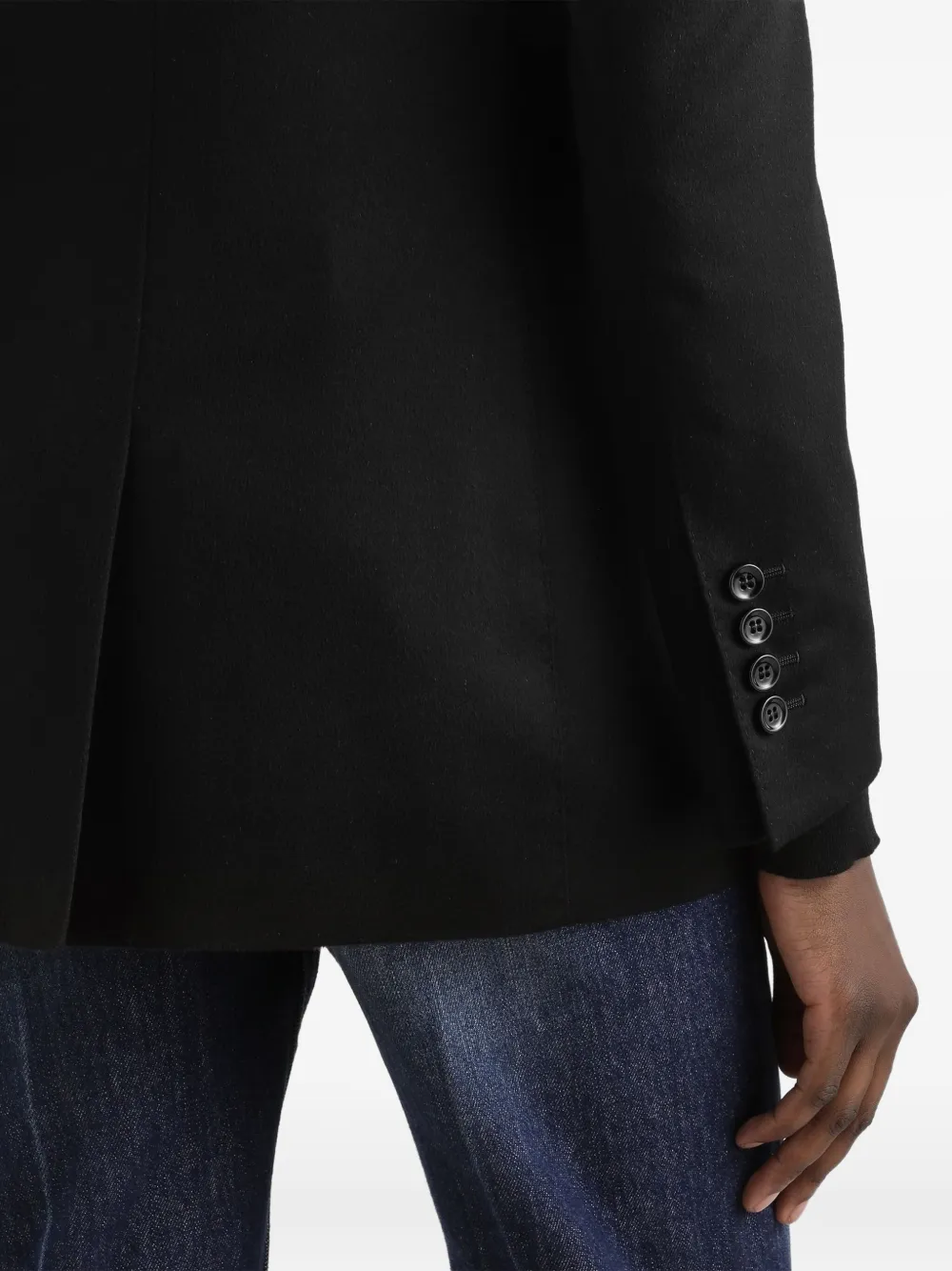 Dolce & Gabbana Cashmere And Silk Single-breasted Jacket In Black