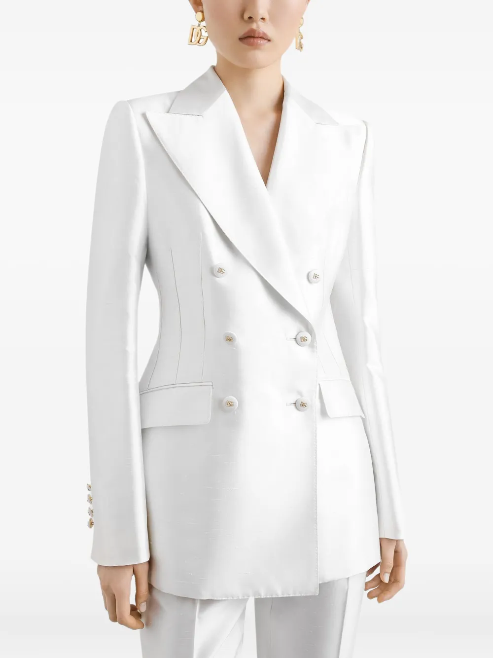 Dolce & Gabbana Stretch-zijden blazer Wit