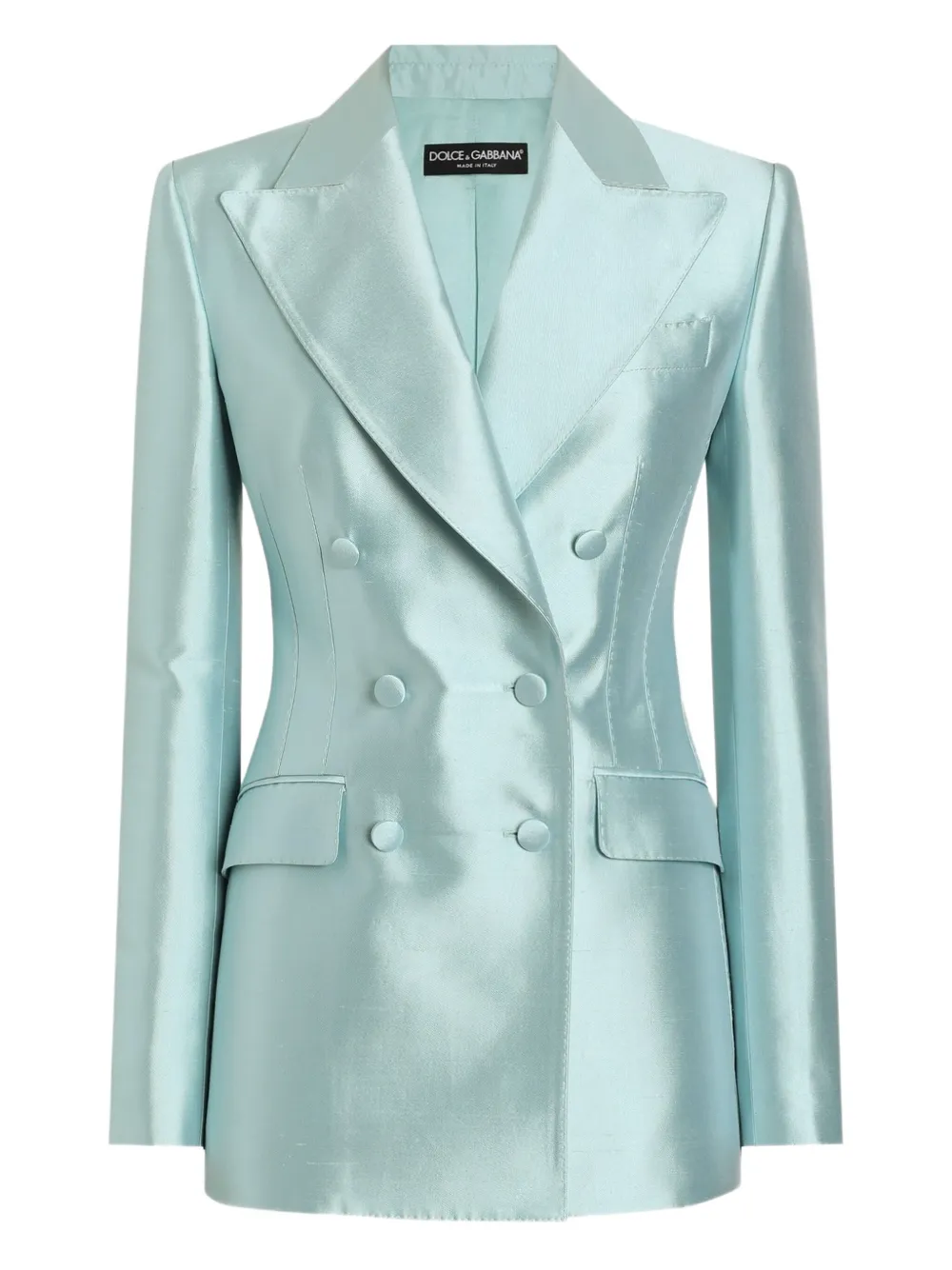 Dolce & Gabbana double-breasted satin blazer Blauw