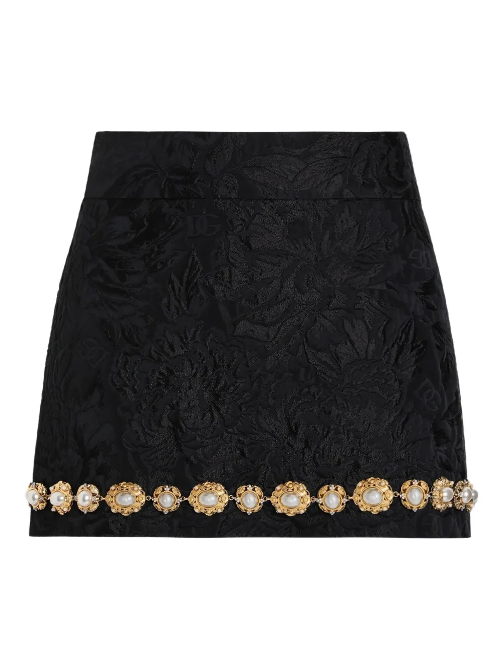 Dolce & Gabbana Mini-rok met pareldetail Zwart
