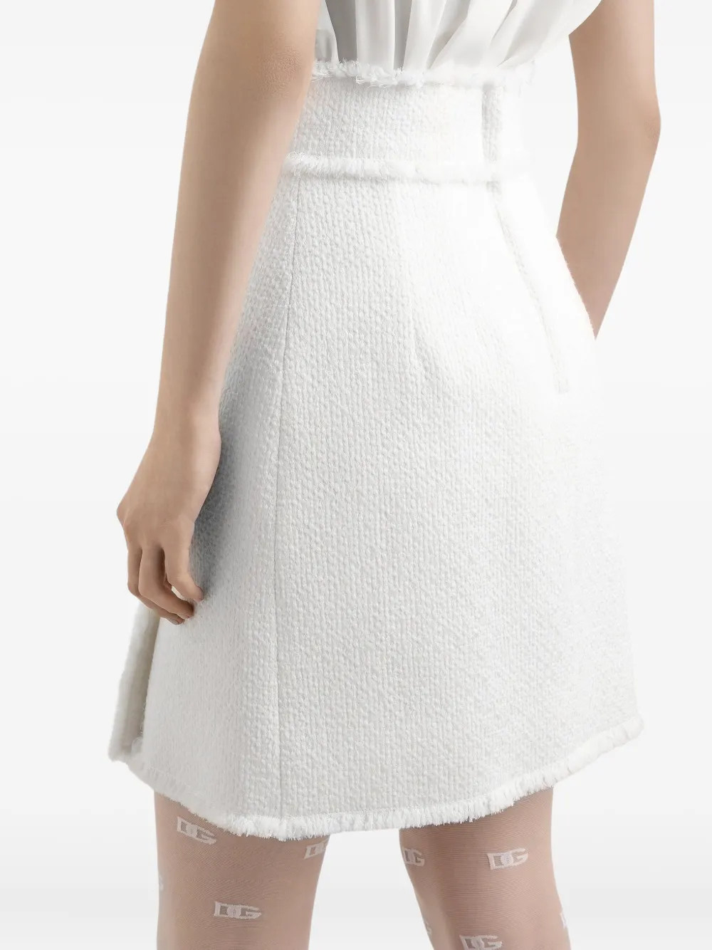 Dolce & Gabbana Mini-rok met decoratieve knopen Wit
