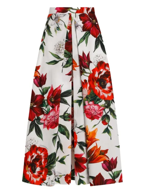 Dolce & Gabbana 플로럴 프린트 미디 스커트