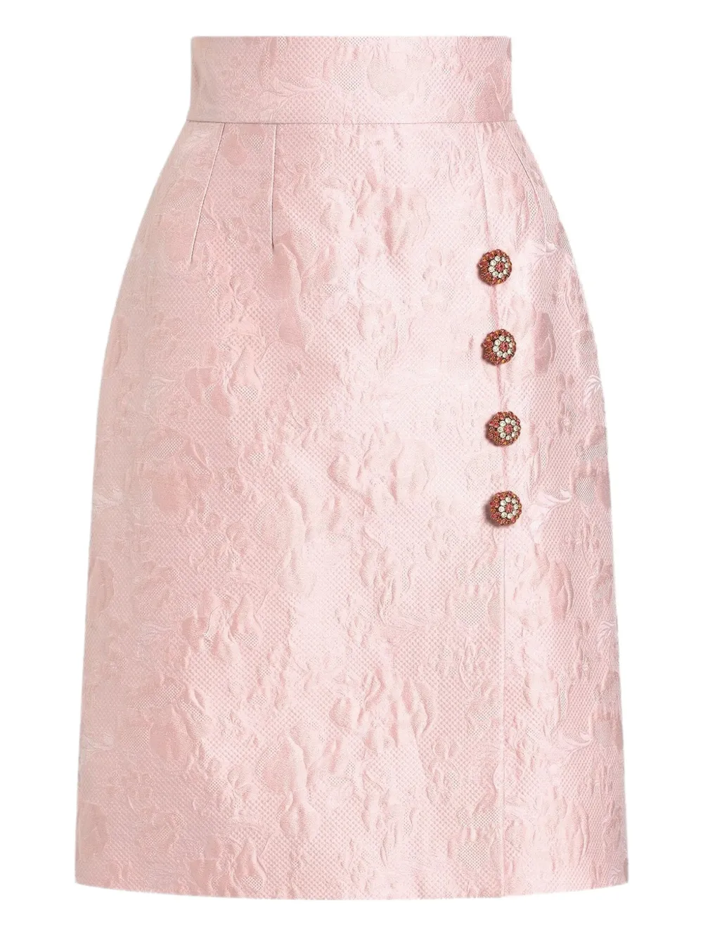 Dolce & Gabbana jacquard button-embellished skirt Roze