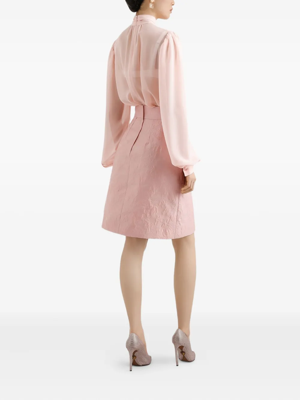 Dolce & Gabbana Rok verfraaid met knopen en jacquard Roze